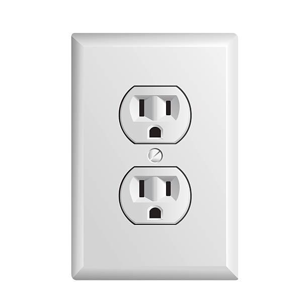 American socket Electrical outlet in the USA, power socket electric plug stock illustrations