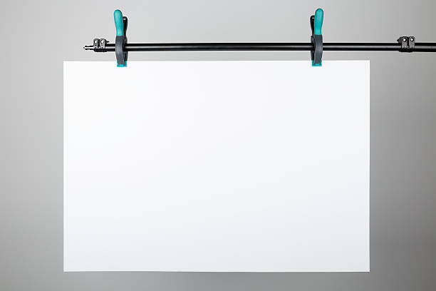 istock Blank poster hanging on A Clamp 614869288