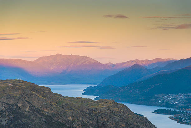 istock Panoramic view remarkable peak at queen town  in new zealand 614870130