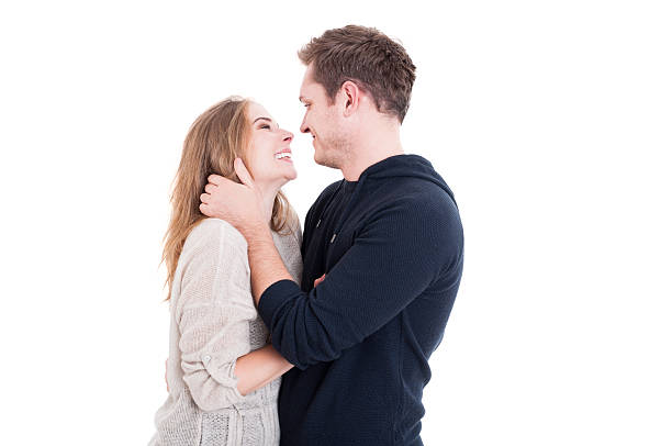 istock Happy couple cuddling and being affective 614871808