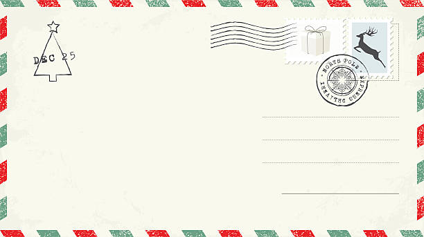 leere weihnachts-postkarte - overnight delivery stock-grafiken, -clipart, -cartoons und -symbole