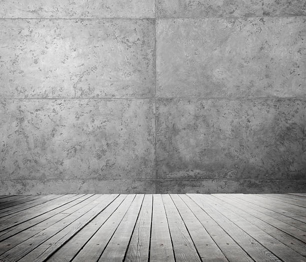 istock room interior with wooden floor and cement  wall 614874296