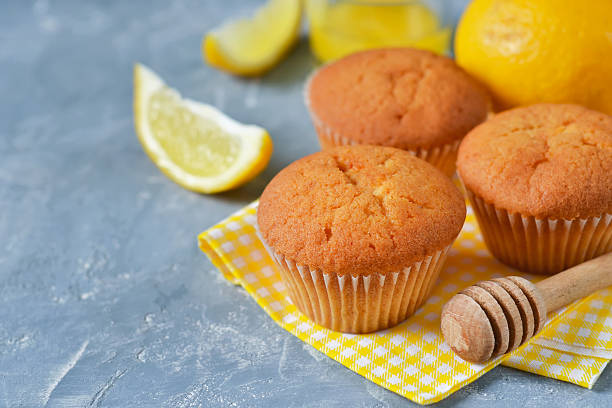 istock Homemade, lemon muffins with honey and mint 614874496
