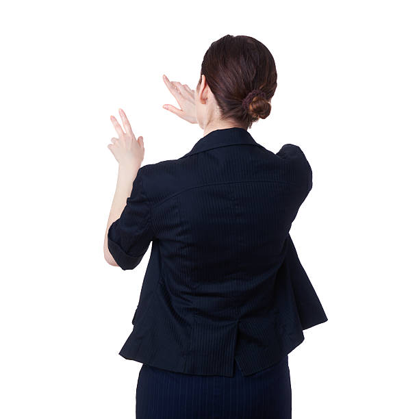 istock Businesswoman standing over white isolated background 614875004