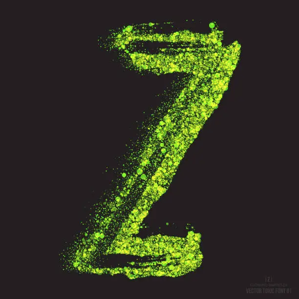 Vector illustration of Vector Toxic Font 001. Letter Z