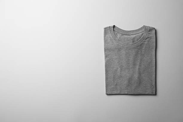istock Gray folded T-Shirt Mock-up 614879906