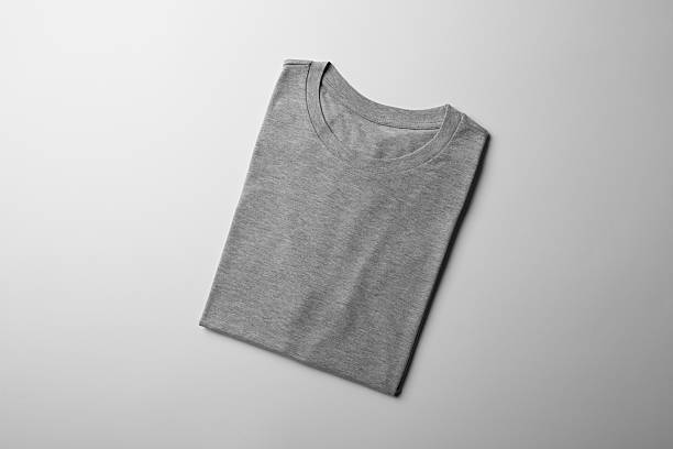 istock Gray folded T-Shirt Mock-up 614880136