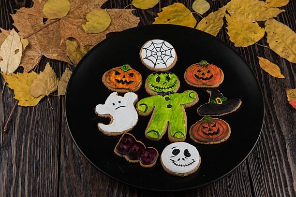 istock Homemade delicious ginger biscuits for Halloween 614950250