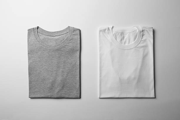 istock White and Gray folded T-Shirt Mock-up 614950614