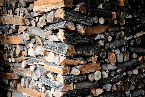 istock pile of wood - background 614952928