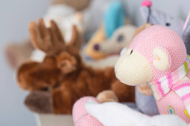 istock Many toy plushes in a row 614953140