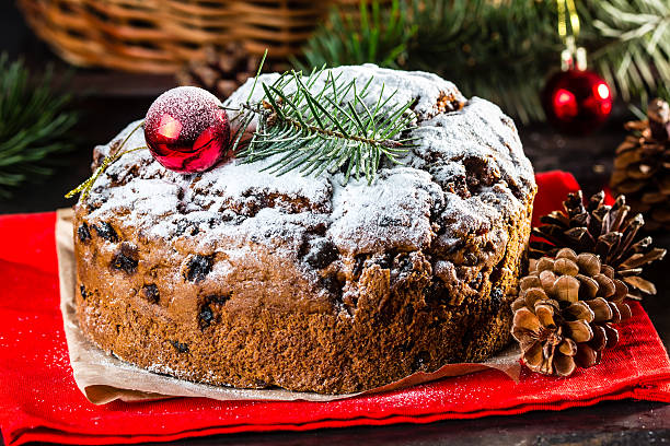 istock Christmas cake and New Year decoration 614955836
