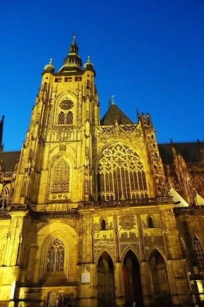 St.Vitus Cathedral at night, Prague, Czech Republic