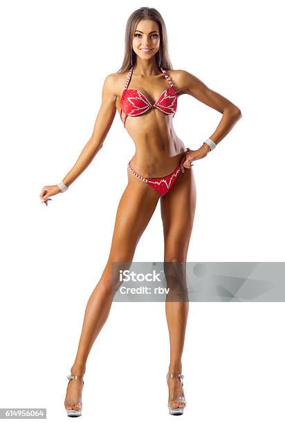 Young Girl In Fitness Bikini Stock Photo - Download Image Now - Women, Healthy Lifestyle, Building - Activity