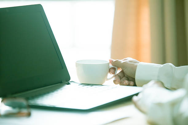 istock Business women hands working 614956724