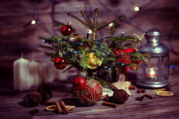 istock Christmas tree and Christmas decorations 614957846