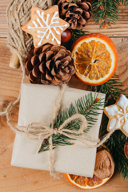 istock Eco Christmas gift and ornaments 614959266
