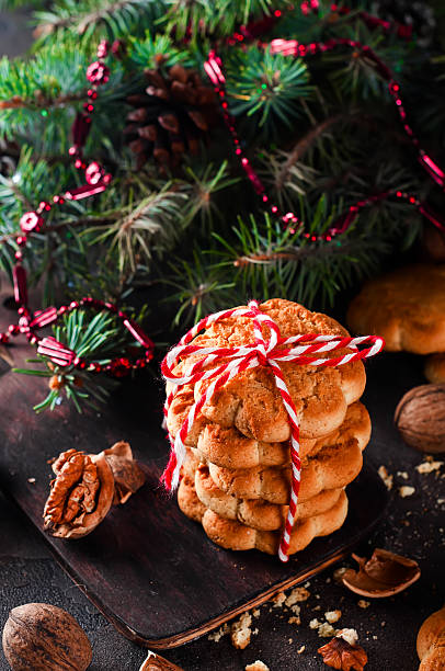 istock Christmas cookies with festive decoration 614960632