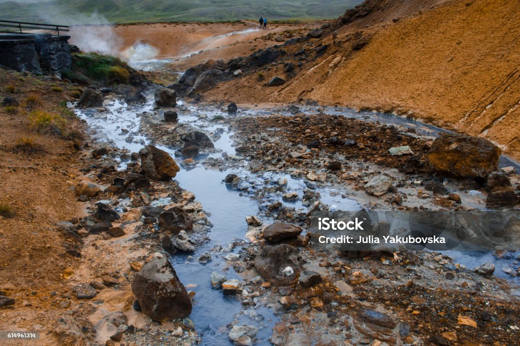 Hot stream at geothermal area in Iceland A hot stream at a geothermal area in IcelandA hot stream at a geothermal area in Iceland Accidents and Disasters Stock Photo
