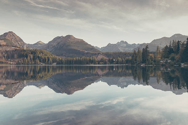 istock Matt filtered on instagram style landscape with a lake. 614961822