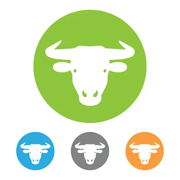 Vector illustration of Bull icon vector
