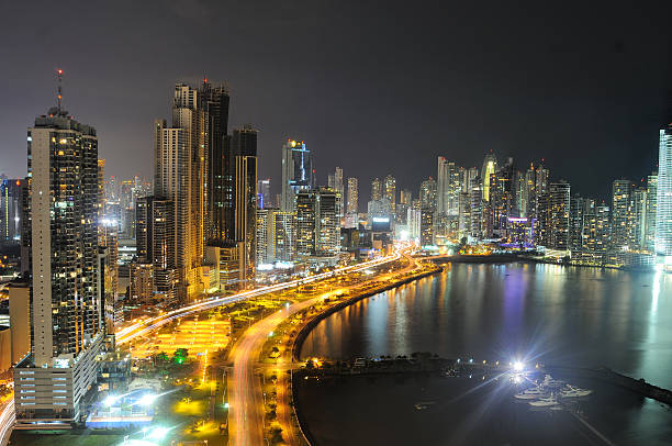 istock Panama City's skyline at night 614961926
