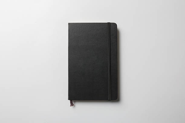maqueta de portátil con cierre de banda elástica - note pad leather diary book fotografías e imágenes de stock