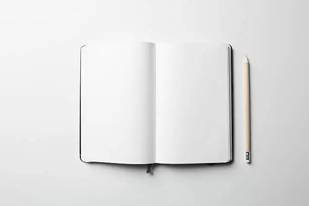 Blank Notebook Mock-up with elastic band closure, ready to replace your design.