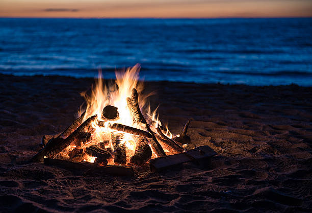 istock Bonfire at the Lake at Sunset 614962774