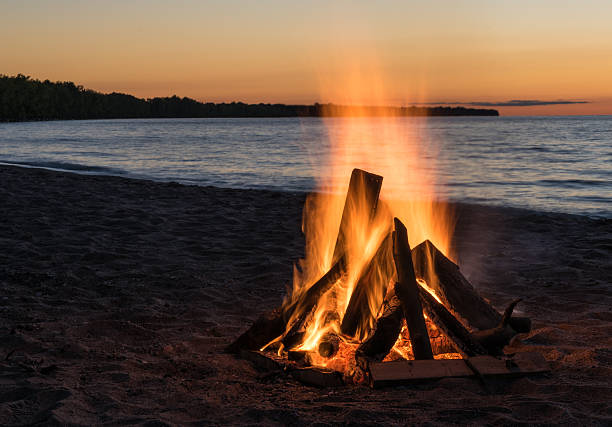 istock Blazing Bonfire on the Beach at Sunset 614962784