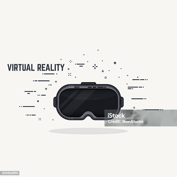 Virtual Reality Headset Stock Illustration - Download Image Now - Virtual Reality Simulator, Virtual Reality, Eyeglasses