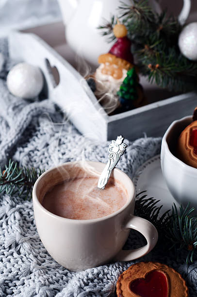 istock christmas breakfast in bed with coffee and cookies 614963486