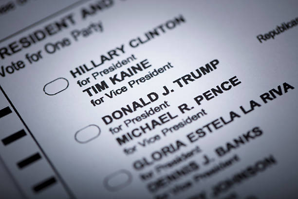 Presidential General Election 2016 Las Vegas, USA - October 8, 2016: An editorial stock photo of the 2016 Presidential General Election Ballot. Focused on Hillary Clinton. Photographed using the Canon EOS 5DSR and Canon 100mm f2.8 IS L lens.  hillary clinton stock pictures, royalty-free photos & images