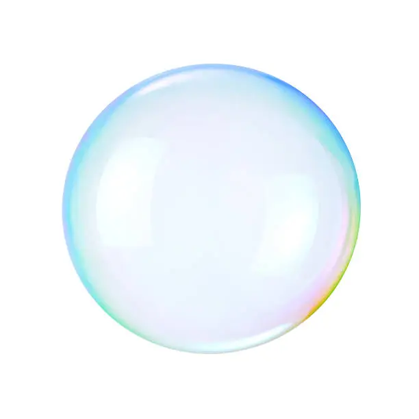 Soap bubble on a white background