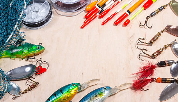 istock wobbler, floats and fishing accessories 614967348