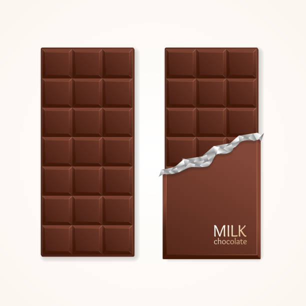 opakowanie czekolady mlecznej bar blank. wektor - milk chocolate illustrations stock illustrations