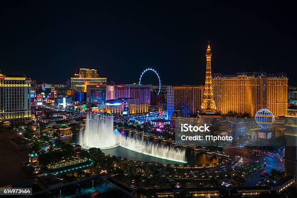 Luftaufnahme Des Las Vegas Strip In Nevada Stockfoto und mehr Bilder von Las Vegas - Las Vegas, Stadtsilhouette, Nacht