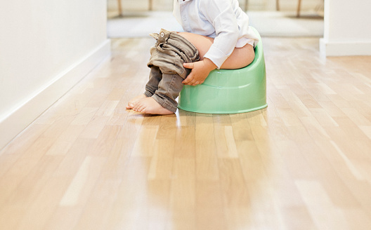 Child sitting on the potty