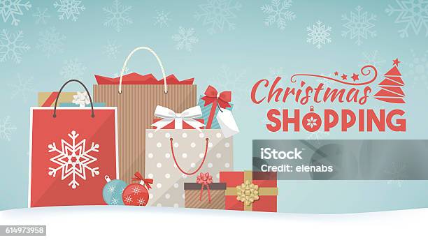 Christmas Gifts And Shopping Bags Stock Illustration - Download Image Now - Christmas, Shopping, Retail