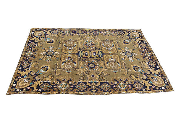 Old Persian carpet isolated on a white background.