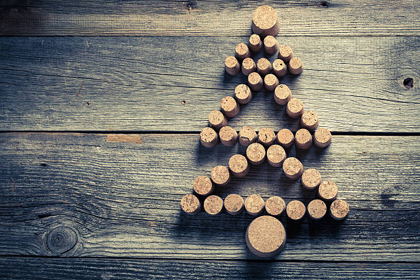 istock Christmas tree made of wine cork 614974288