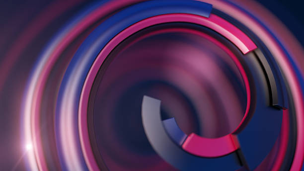 istock Abstract colorful spiral on dark background. 3d rendering 614975026