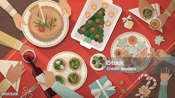 Christmas Dinner Stock Illustration - Download Image Now - Christmas, Food, Dinner