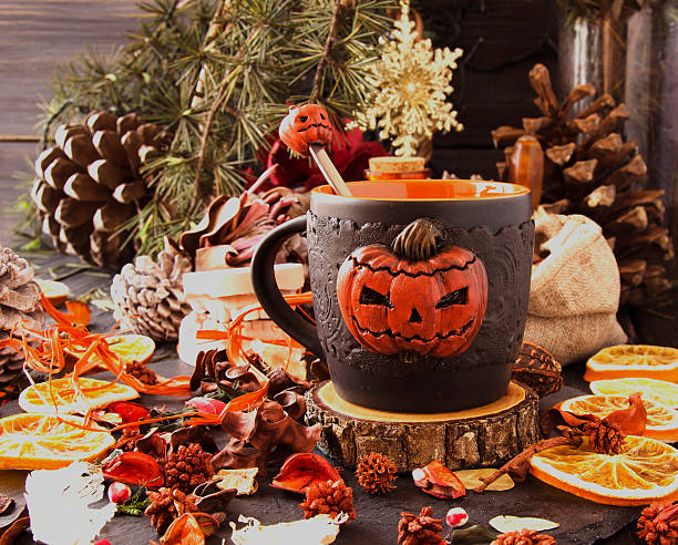 istock decorative pumpkin for Halloween with dried flowers 614976658