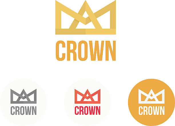 ilustrações de stock, clip art, desenhos animados e ícones de crown vector logo. modern colorful reign and power concept - quintuplet