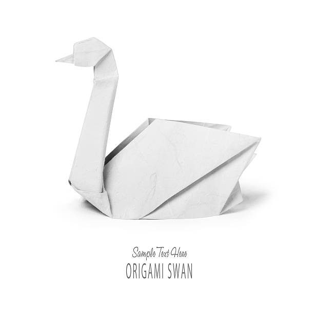 istock Origami paper white swan 614977444