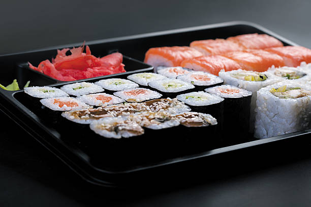 istock Large set of japanese rolls 614977612