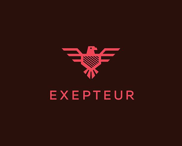 ilustrações de stock, clip art, desenhos animados e ícones de eagle vector logotype. falcon shield logo design template. luxury brand - real estate
