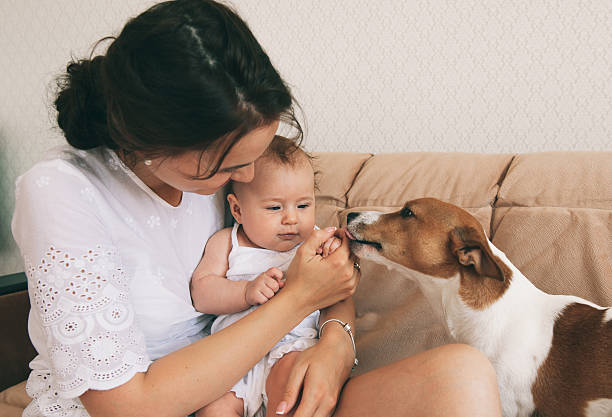 istock Mom and baby and pet 614979898