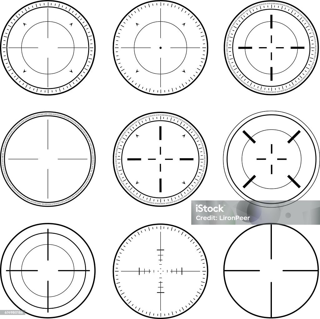Basic Scope Target Sniper Scope Target Ink Set Stock Illustration - Download Image Now ...